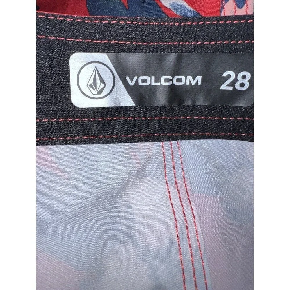 VOLCOM Maniac Boardshort Swim Trunks - CHILI RED Sz 28 Big Boys